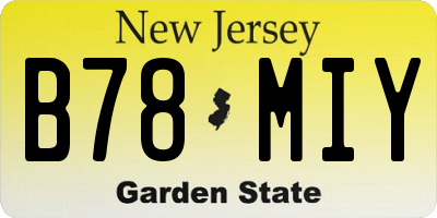 NJ license plate B78MIY