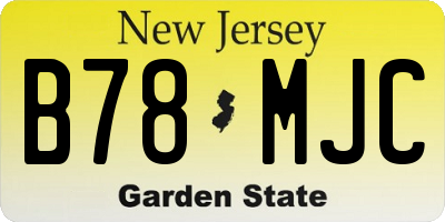 NJ license plate B78MJC