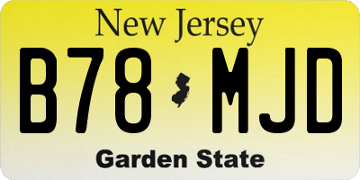 NJ license plate B78MJD