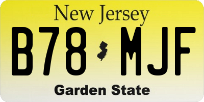 NJ license plate B78MJF