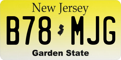 NJ license plate B78MJG