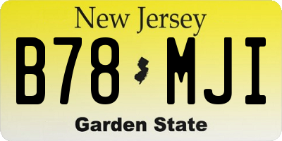 NJ license plate B78MJI