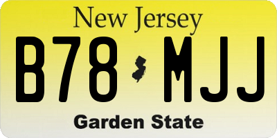 NJ license plate B78MJJ