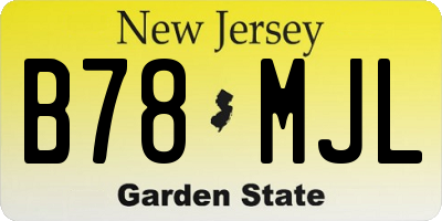 NJ license plate B78MJL