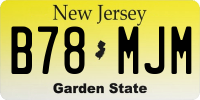 NJ license plate B78MJM