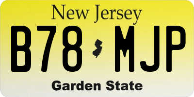 NJ license plate B78MJP