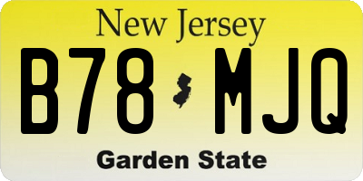NJ license plate B78MJQ