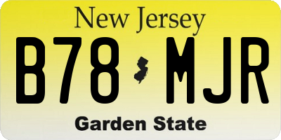 NJ license plate B78MJR