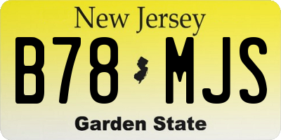 NJ license plate B78MJS