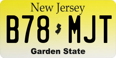 NJ license plate B78MJT