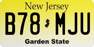 NJ license plate B78MJU