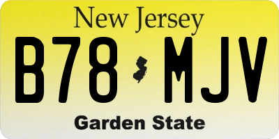 NJ license plate B78MJV