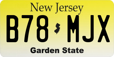 NJ license plate B78MJX