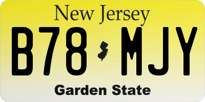 NJ license plate B78MJY