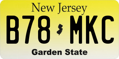 NJ license plate B78MKC