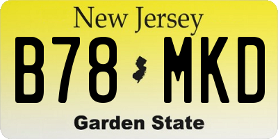 NJ license plate B78MKD