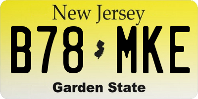 NJ license plate B78MKE