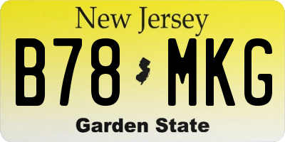 NJ license plate B78MKG