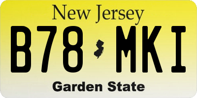 NJ license plate B78MKI
