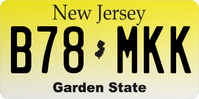 NJ license plate B78MKK