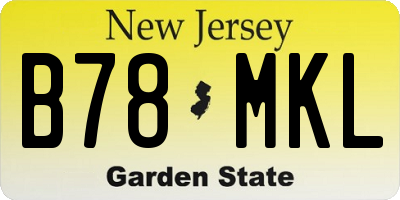 NJ license plate B78MKL