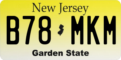 NJ license plate B78MKM