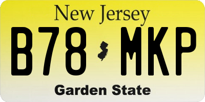 NJ license plate B78MKP