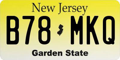NJ license plate B78MKQ
