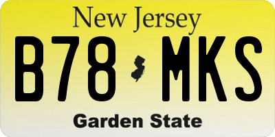 NJ license plate B78MKS