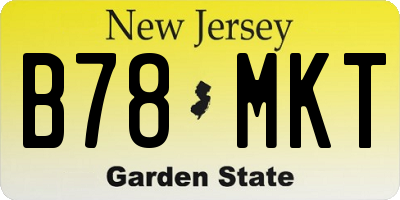 NJ license plate B78MKT