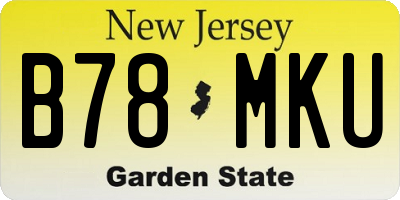 NJ license plate B78MKU