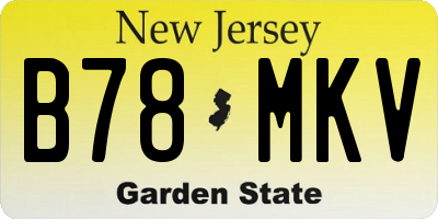 NJ license plate B78MKV