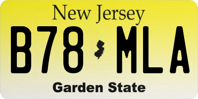 NJ license plate B78MLA