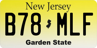 NJ license plate B78MLF