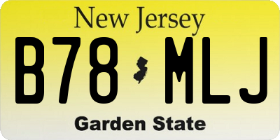 NJ license plate B78MLJ