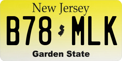 NJ license plate B78MLK