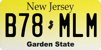 NJ license plate B78MLM