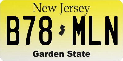 NJ license plate B78MLN