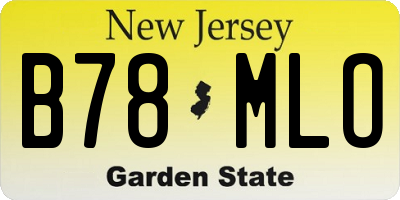 NJ license plate B78MLO