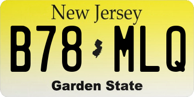 NJ license plate B78MLQ