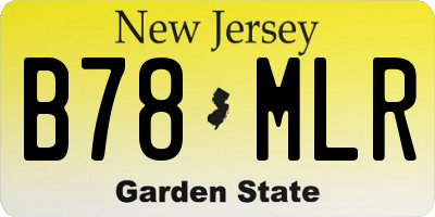 NJ license plate B78MLR