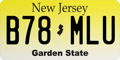 NJ license plate B78MLU