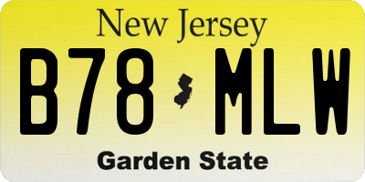 NJ license plate B78MLW