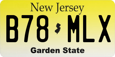 NJ license plate B78MLX