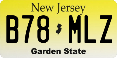 NJ license plate B78MLZ