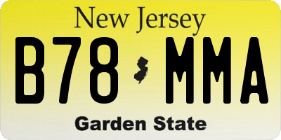 NJ license plate B78MMA