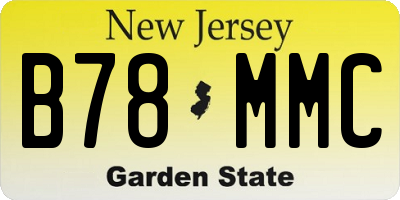 NJ license plate B78MMC