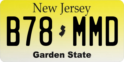 NJ license plate B78MMD