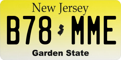 NJ license plate B78MME
