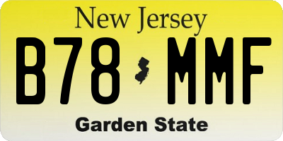 NJ license plate B78MMF